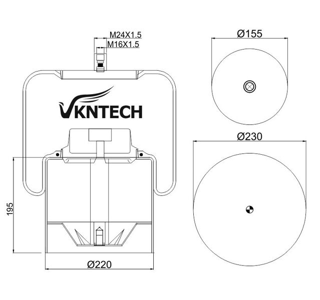 TRUCK  AIR SPRING FOR MERCEDES BENZ A 946.320.02.21  Contitech 4838NP02  Dunlop D13T03  Goodyear 9522 REPLACED BY VKNTECH 1K4838-2
