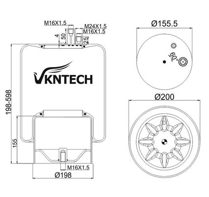 MERCEDES BENZ用トラックエアスプリング A 942.320.52.21 Contitech 4390NP23 VKNTECH 1K4123に交換 MERCEDES BENZ A 942.320.52.21 Contitech 4390NP23