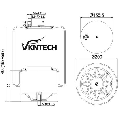MERCEDES BENZ用トラックエアスプリング A 942.320.51.21 Contitech 4390NP24 VKNTECH 1K4124に交換 MERCEDES BENZ A 942.320.51.21 Contitech 4390NP24