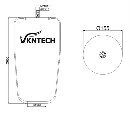 MERCEDES BENZ用トラックエアスプリング A 946.328.00.21 Contitech 4838N VKNTECH 1K4838置き換え品（ピストンなし）