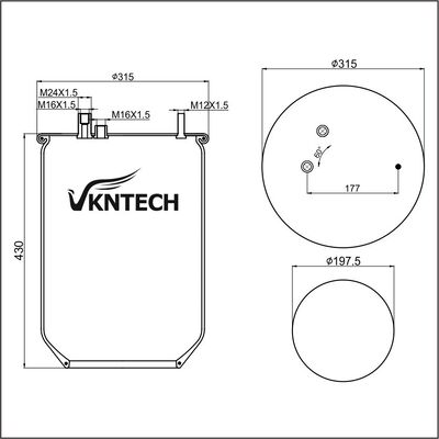 トラック用エアスプリング 15709 V.I 5010.211.724 Contitech 902MB VKNTECH 1K7013 に置き換えました