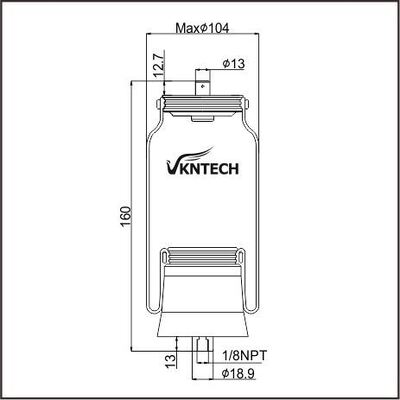 キャビンのエアスプリング NATIONAL SEATING 324662-01 ファイヤーストーン W02-358-7058 W02-N9-7058 VKNTECH 1S7058によって置き換えられた