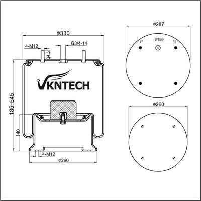 エアスプリング ヘンドリクソン サスペンション AM136346 Firestone W01-358-6346 VKNTECH 1K6346 と交換