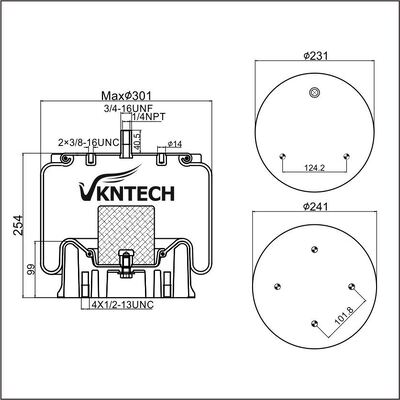 エアスプリング  ヘンドリックソン トレーラー S-21208  コンチテック 9 10-13.5 S 881  ファイアストーン W01-358-9579 W01-455-7666 W01-358-8800 1T15VP-4  VKNTECH 1K9579 による交換