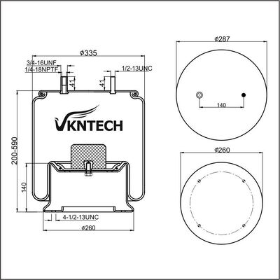トレーラーエアスプリング NEWAY 90557125 (AR-80-9) (AR-80-9WST) Firestone W01-358-9134 1T19L-9 VKNTECH 1K9134に交換