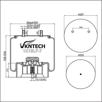 トレーラーエアスプリング ヘンドリクソン S25873 コンティテック 11 10.5F-17P745 ファイアストーン W01-358-8774 1T19F-7/L-7 グッドイヤー 1R14-172 565-28-3-042 VKNTECH 1K8774
